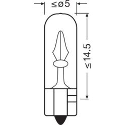OSRAM 12V 1,2W W2x4,6d  STANDARD Doboz