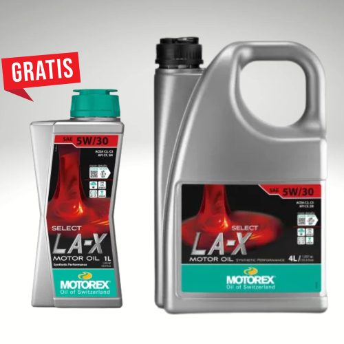 MOTOREX SELECT LA-X 5W-30 4L (C2, C3 BMW, MB, VW, Fiat, GM) + 1L Ajándék