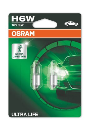 OSRAM 12V 6W BAX9s H6W ULTRA LIFE Duo Bliszter