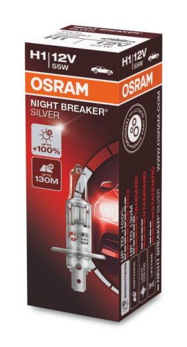 OSRAM 12V 55W P14.5s H1 NIGHT BREAKER® SILVER Doboz