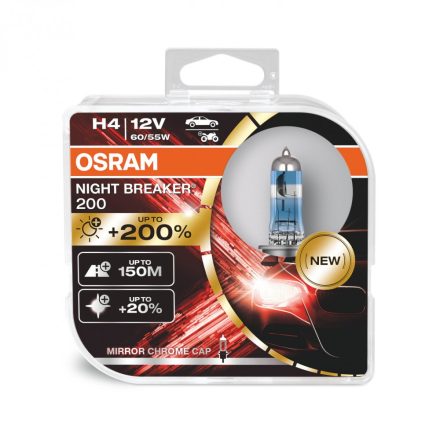 Osram 12V 60/55W P43T H4 NIGHT BREAKER 200 Duo-Box