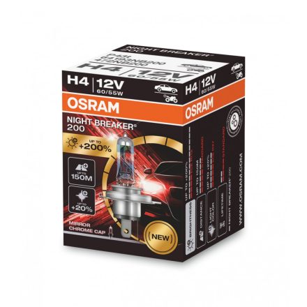 Osram 12V 60/55W P43T H4 NIGHT BREAKER 200 Doboz