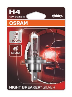 OSRAM 12V 60/55W P43t H4 NIGHT BREAKER® SILVER Bliszter