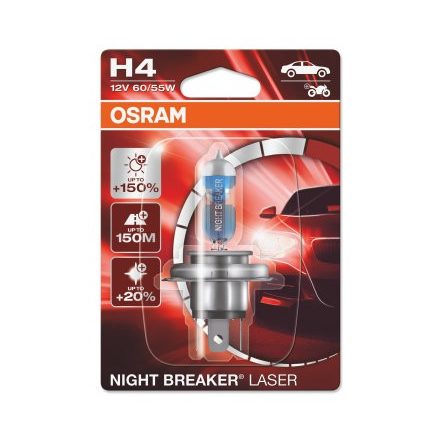 OSRAM 12V 60/55W P43t H4 NIGHT BREAKER® LASER Bliszter