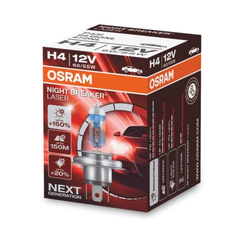 OSRAM 12V 60/55W P43t H4 NIGHT BREAKER® LASER Doboz