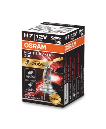 Osram 12V 55W PX26D H7 NIGHT BREAKER 200 Doboz
