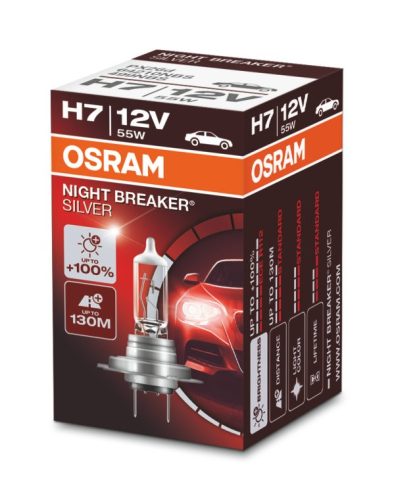 OSRAM 12V 55W PX26d H7 NIGHT BREAKER® SILVER Doboz