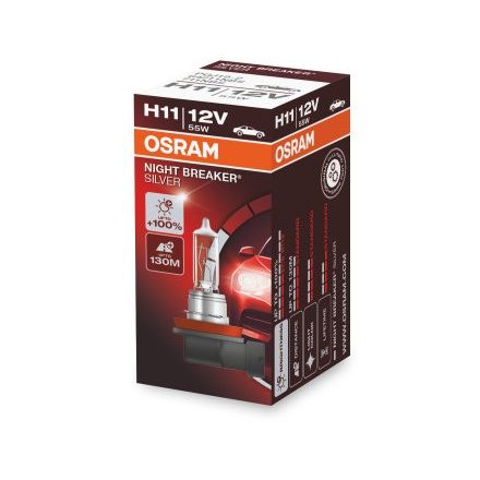 OSRAM 12V 55W PGJ19-2 H11 NIGHT BREAKER® SILVER Doboz