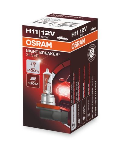 OSRAM 12V 55W PGJ19-2 H11 NIGHT BREAKER® SILVER Doboz