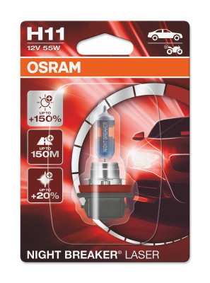 OSRAM 12V 55W PGJ19-2 H11 NIGHT BREAKER® LASER Bliszter