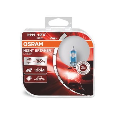 OSRAM 12V 55W PGJ19-2 H11 NIGHT BREAKER® LASER Duo-Box