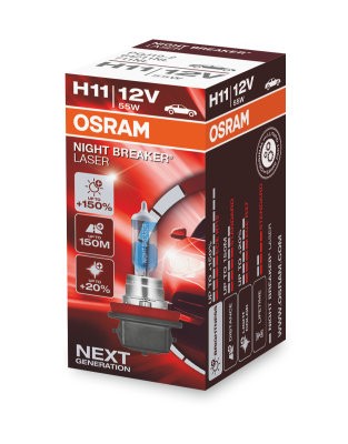 OSRAM 12V 55W PGJ19-2 H11 NIGHT BREAKER® LASER Doboz