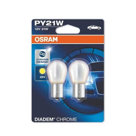 OSRAM 12V 21W BAU15S PY21W Diadem Chrome Duo Bliszter