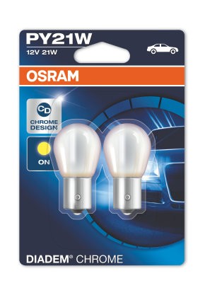 OSRAM 12V 21W BAU15S PY21W Diadem Chrome Duo Bliszter