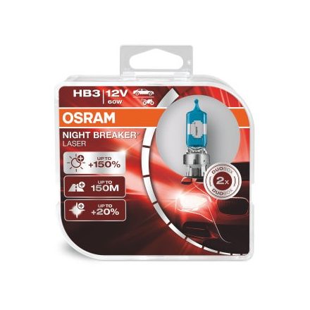 OSRAM 12V 60W P20d HB3 NIGHT BREAKER® LASER Duo-Box