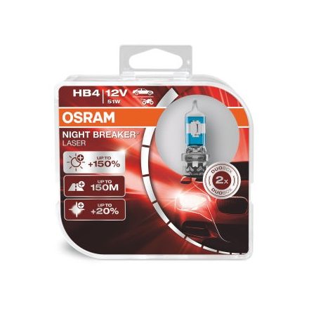 OSRAM 12V 51W P22d HB4 NIGHT BREAKER® LASER Duo-Box