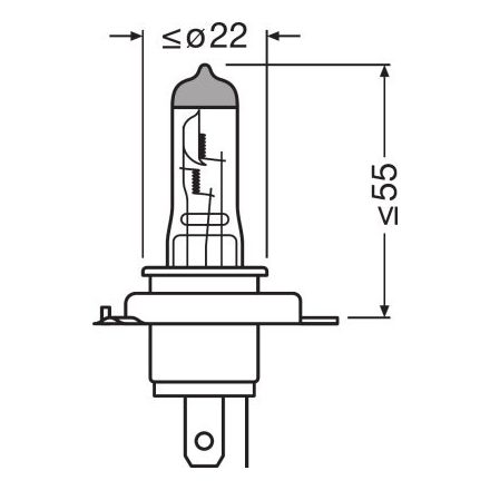 OSRAM 12V 60/55W P43T H4 STANDARD Doboz