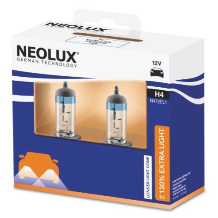 NEOLUX 12V 60/55W P43t H4 NEOLUX EXTRA LIGHT+130% Duo-Box